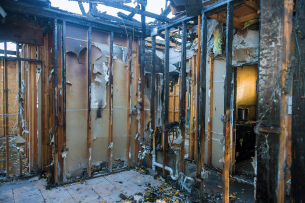 Professional Fire Damage Removal technician working in Claycomo, MO